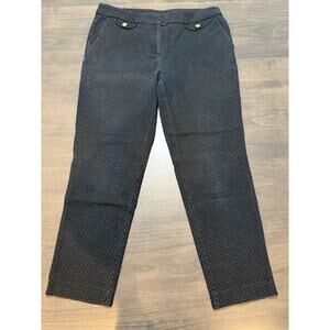 Anne Klein Women's dress ankle pants Polka Dot Navy Blue size 4 L24.5